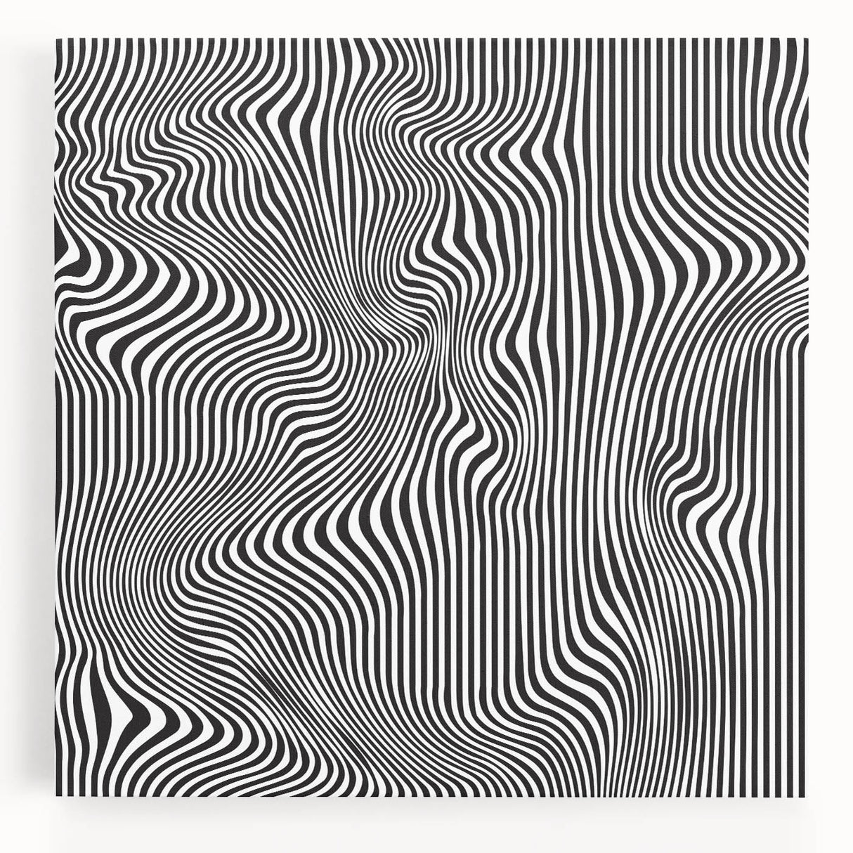 Wavy Monochrome Illusion – Geometric Abstract Art Prints