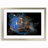 High-End Abstract Wall Decor – Black & Royal Blue Luxury Art