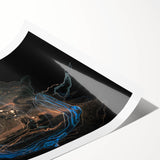 High-End Abstract Wall Decor – Black & Royal Blue Luxury Art