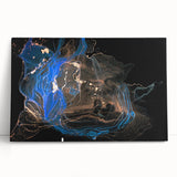 High-End Abstract Wall Decor – Black & Royal Blue Luxury Art