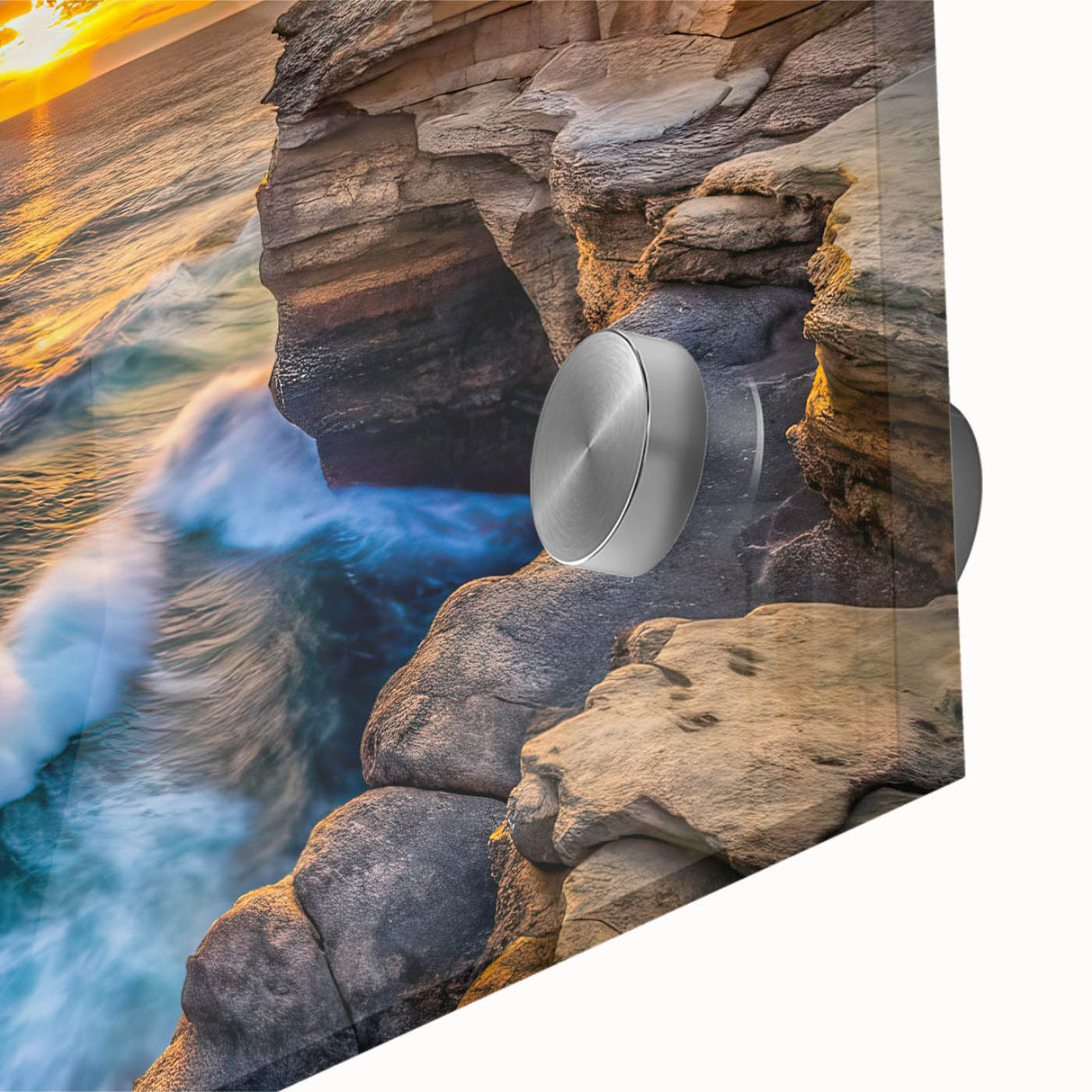 Golden Seaside Cliffs – Fine Art Photography Ocean Sunset Print
