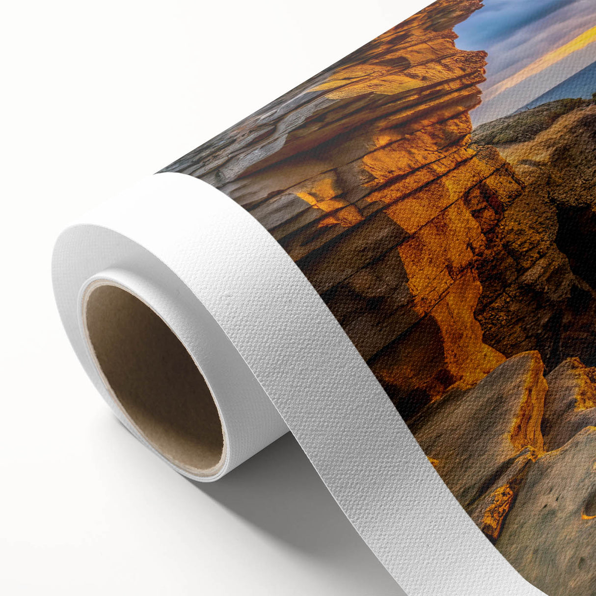Golden Seaside Cliffs – Fine Art Photography Ocean Sunset Print