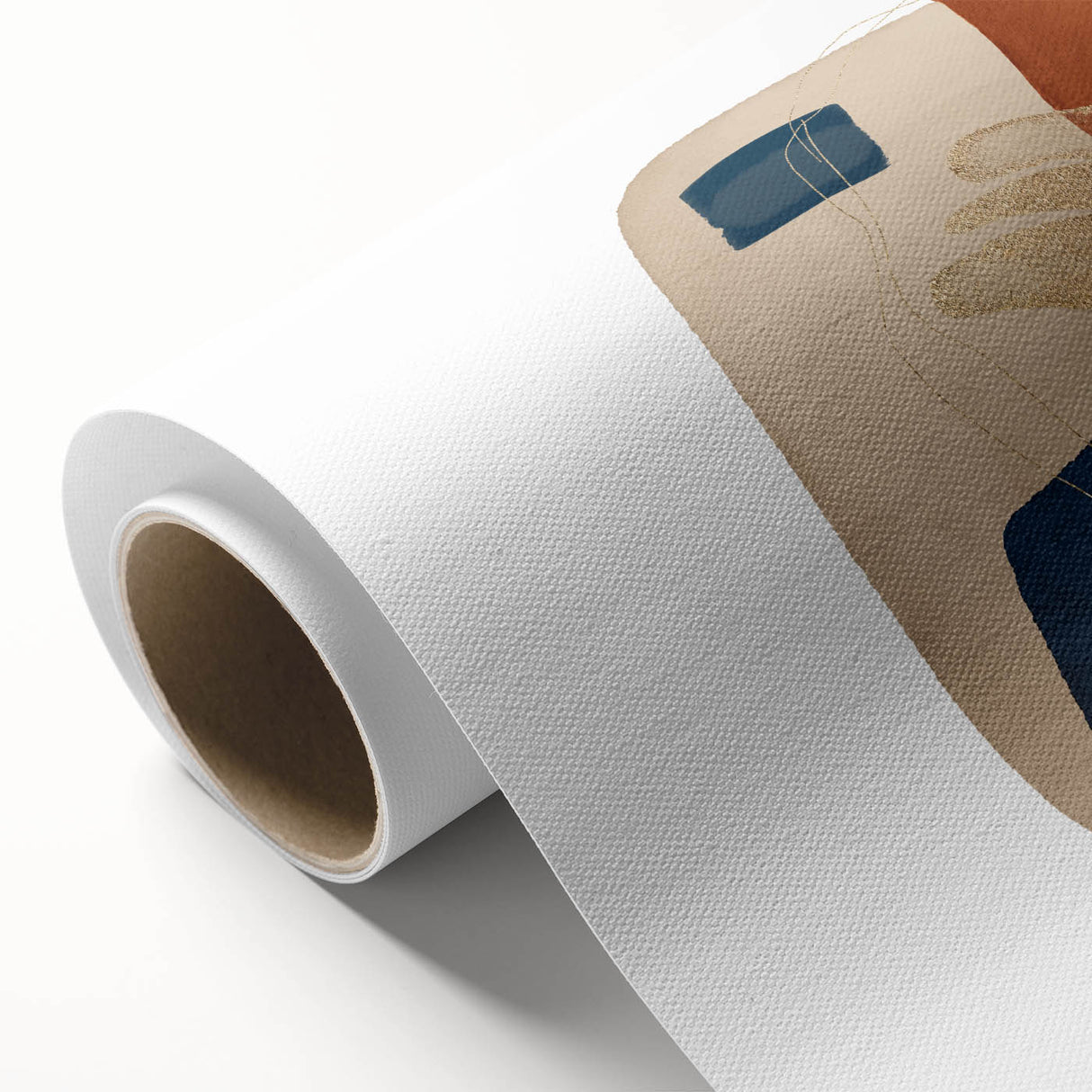 Modern geometric wall decor – navy and burnt orange abstract print