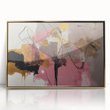 Abstract Art for Sale - Pink and Gold Textured Canvas Print