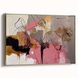 Abstract Art for Sale - Pink and Gold Textured Canvas Print