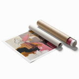 Abstract Art for Sale - Pink and Gold Textured Canvas Print