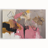 Abstract Art for Sale - Pink and Gold Textured Canvas Print