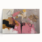Abstract Art for Sale - Pink and Gold Textured Canvas Print