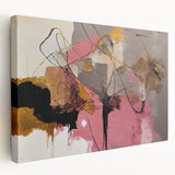 Abstract Art for Sale - Pink and Gold Textured Canvas Print