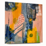 Modern Art Prints – Bold Abstract Canvas in Mustard Yellow & Navy