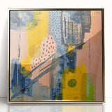 Modern Art Prints – Bold Abstract Canvas in Mustard Yellow & Navy