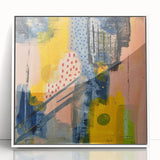 Modern Art Prints – Bold Abstract Canvas in Mustard Yellow & Navy