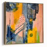 Modern Art Prints – Bold Abstract Canvas in Mustard Yellow & Navy