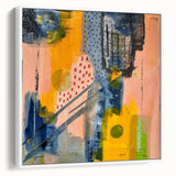Modern Art Prints – Bold Abstract Canvas in Mustard Yellow & Navy