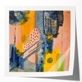 Modern Art Prints – Bold Abstract Canvas in Mustard Yellow & Navy