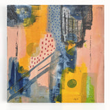 Modern Art Prints – Bold Abstract Canvas in Mustard Yellow & Navy