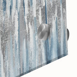 Zen Garden Wall Art – Calming Blue & White Abstract Print