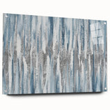 Zen Garden Wall Art – Calming Blue & White Abstract Print