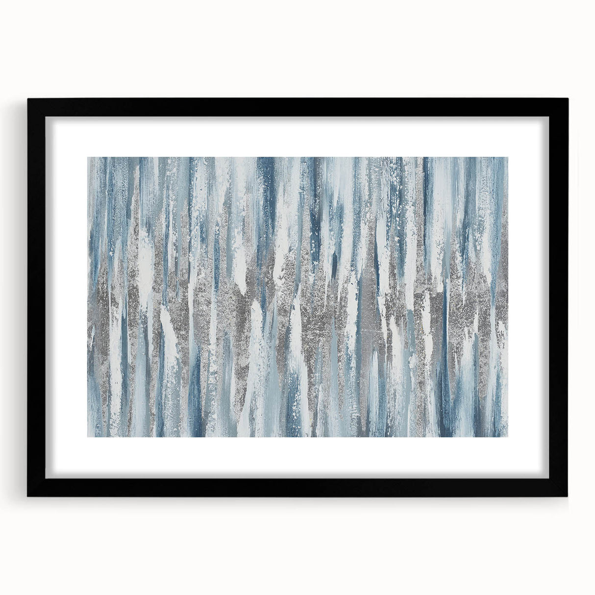 Zen Garden Wall Art – Calming Blue & White Abstract Print