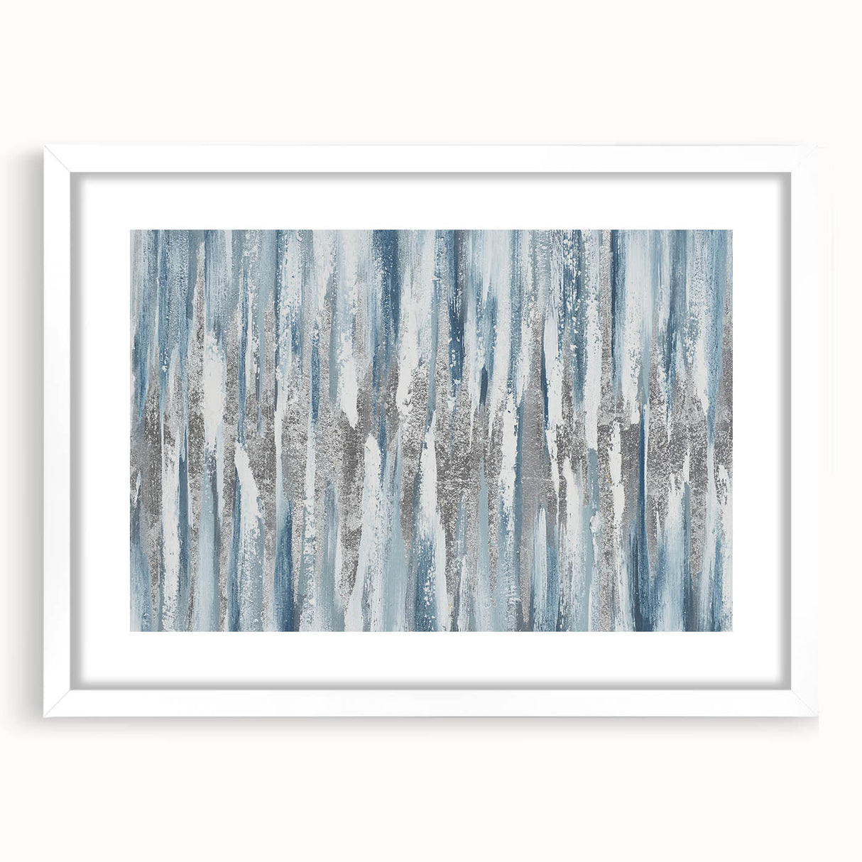 Zen Garden Wall Art – Calming Blue & White Abstract Print