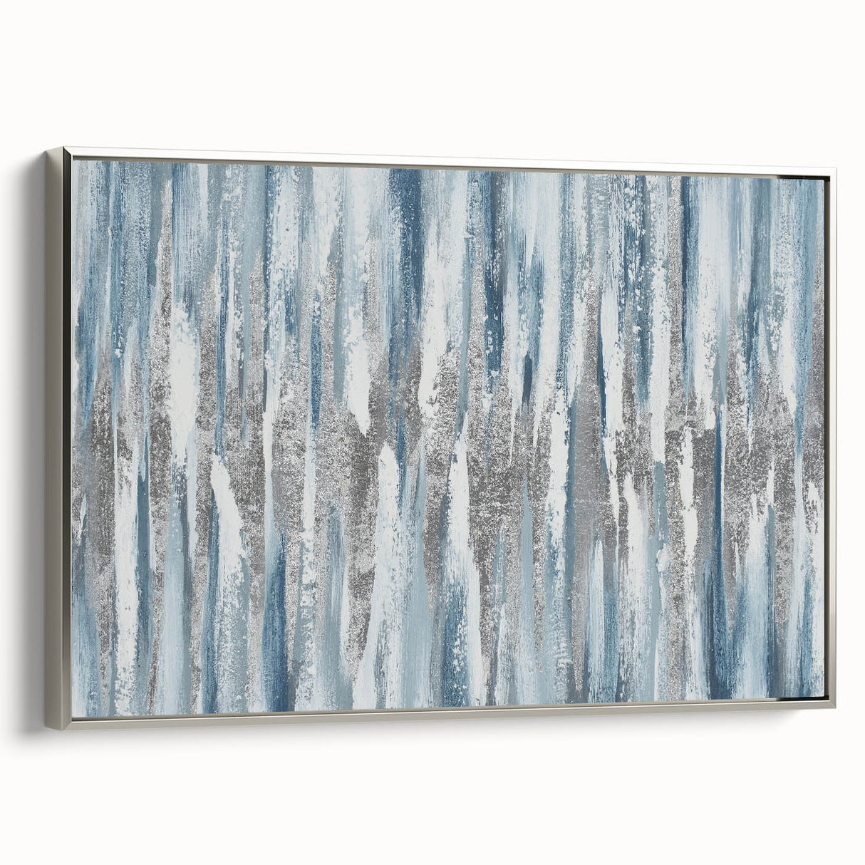 Zen Garden Wall Art – Calming Blue & White Abstract Print