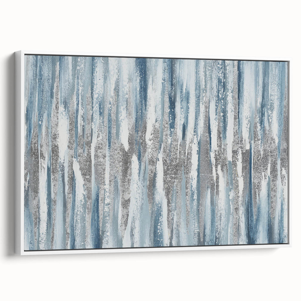 Zen Garden Wall Art – Calming Blue & White Abstract Print
