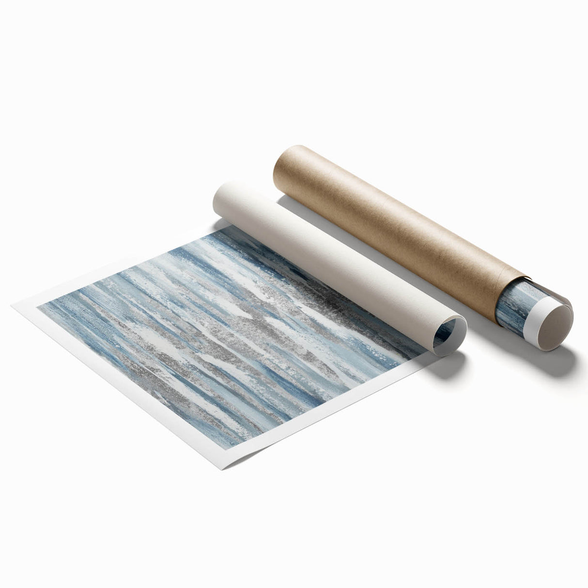 Zen Garden Wall Art – Calming Blue & White Abstract Print