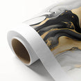 Modern Fluid Art Print – Black, White & Gold Abstract Wall Decor