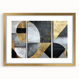 Elegant Black, White, and Gold Abstract Wall Art - Geometric Canvas