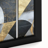 Elegant Black, White, and Gold Abstract Wall Art - Geometric Canvas
