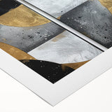 Elegant Black, White, and Gold Abstract Wall Art - Geometric Canvas