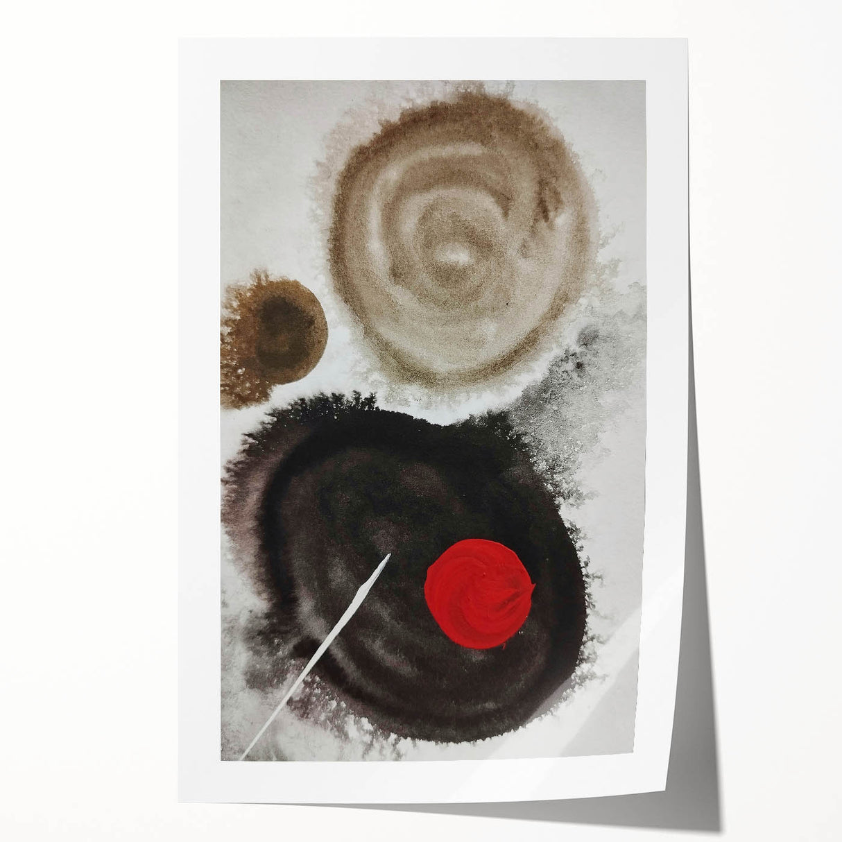 Minimal Ink Swirl Balance – Large Abstract Wall Decor for Calm Spaces