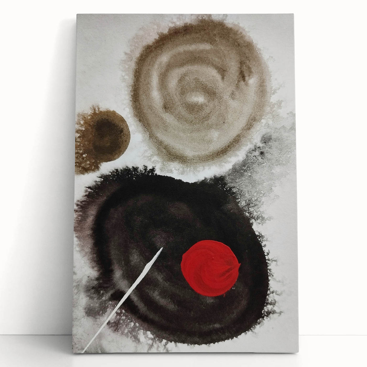 Minimal Ink Swirl Balance – Large Abstract Wall Decor for Calm Spaces
