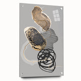 Elegant Abstract Art Design – Black, Gold & Gray Luxury Print