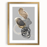 Elegant Abstract Art Design – Black, Gold & Gray Luxury Print