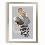 Elegant Abstract Art Design – Black, Gold & Gray Luxury Print