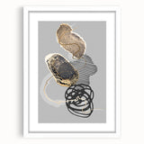 Elegant Abstract Art Design – Black, Gold & Gray Luxury Print