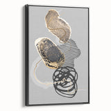 Elegant Abstract Art Design – Black, Gold & Gray Luxury Print