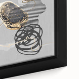 Elegant Abstract Art Design – Black, Gold & Gray Luxury Print
