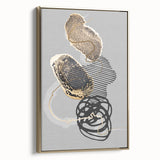 Elegant Abstract Art Design – Black, Gold & Gray Luxury Print