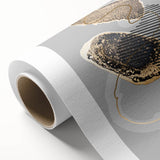 Elegant Abstract Art Design – Black, Gold & Gray Luxury Print