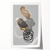 Elegant Abstract Art Design – Black, Gold & Gray Luxury Print