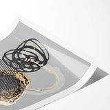 Elegant Abstract Art Design – Black, Gold & Gray Luxury Print