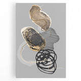 Elegant Abstract Art Design – Black, Gold & Gray Luxury Print