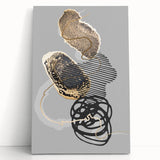 Elegant Abstract Art Design – Black, Gold & Gray Luxury Print
