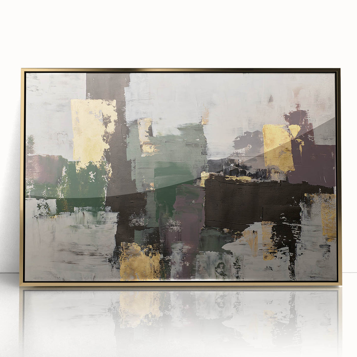 Earthen Harmony Abstracts - Contemporary Canvas Art with Gold Accents