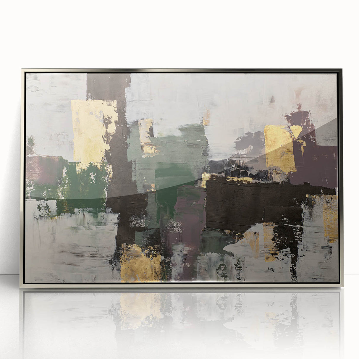 Earthen Harmony Abstracts - Contemporary Canvas Art with Gold Accents
