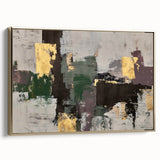 Earthen Harmony Abstracts - Contemporary Canvas Art with Gold Accents