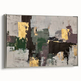 Earthen Harmony Abstracts - Contemporary Canvas Art with Gold Accents