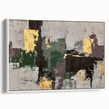 Earthen Harmony Abstracts - Contemporary Canvas Art with Gold Accents